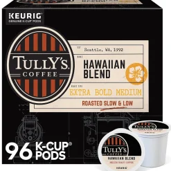 Keurig K-Cups<Tully's Hawaiian Blend Coffee Keurig® K-Cup® Pods, Medium Roast, 96/Carton (66064)