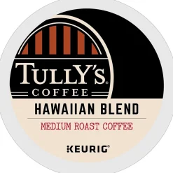 Keurig K-Cups<Tully's Hawaiian Blend Coffee Keurig® K-Cup® Pods, Medium Roast, 96/Carton (66064)