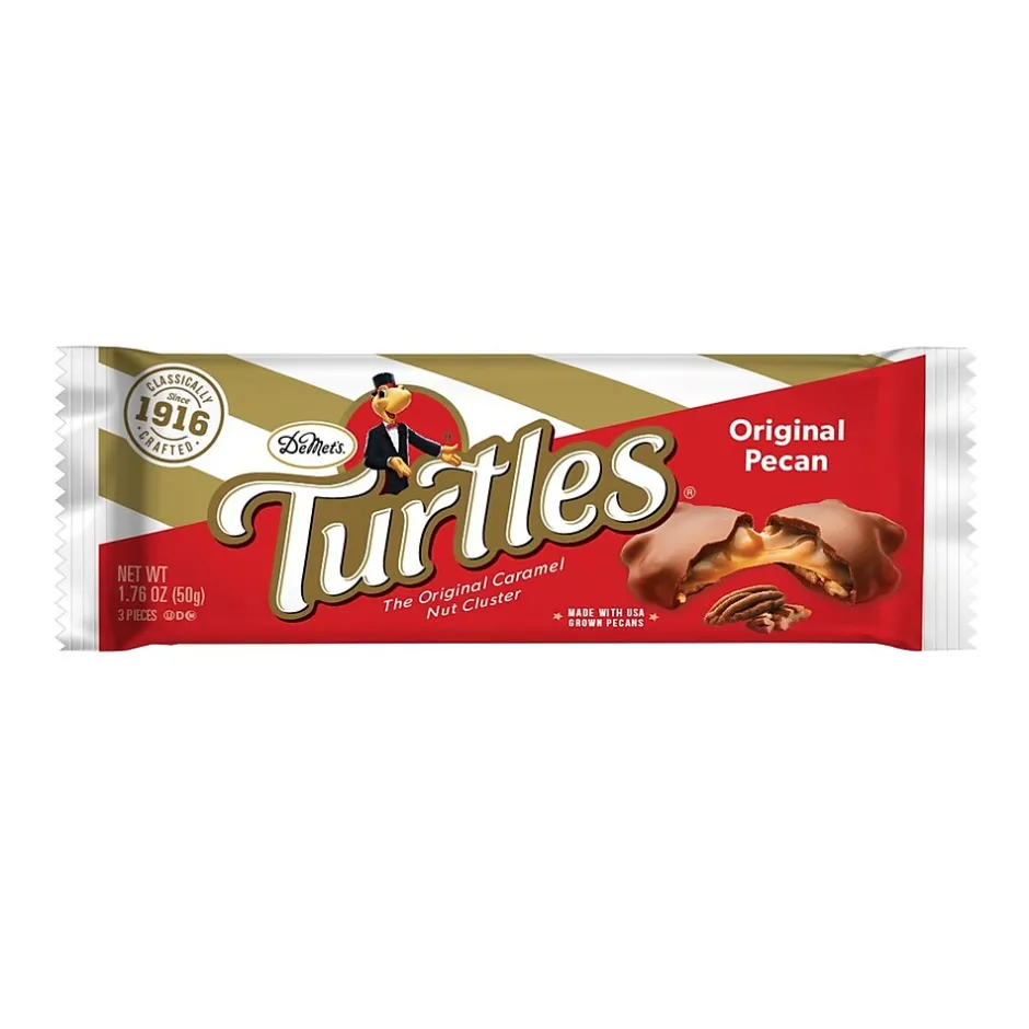 Chocolate<Turtles Original Chocolate covered Pecans Milk Chocolate Candy Bar, 1.76 oz., 24/Box (DCC501)