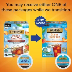 Keurig K-Cups<Twinings Brew Over Ice Peach Iced Black Tea, Keurig® K-Cup® Pods, 24/Box (F17280)