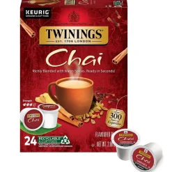 Keurig K-Cups<Twinings Chai Tea, Keurig® K-Cup® Pods, 24/Box (TNA09954)