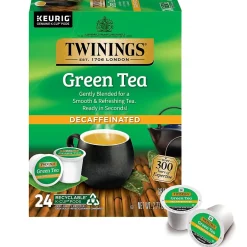 Keurig K-Cups<Twinings Decaf Green Tea, Keurig® K-Cup® Pods, 24/Box (TNA90557)