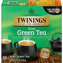 Tea<Twinings Green Tea Bags, 50/Box (F05789)