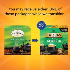 Tea<Twinings Green Tea Bags, 50/Box (F05789)