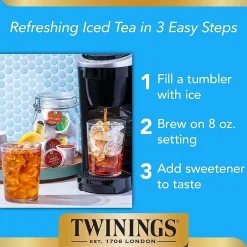 Keurig K-Cups<Twinings Iced Unsweetened Black Tea, Keurig® K-Cup® Pods, 24/Box (F16926)