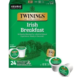 Keurig K-Cups<Twinings Irish Breakfast Black Tea, Keurig® K-Cup® Pods, 24/Box (TNA87303)