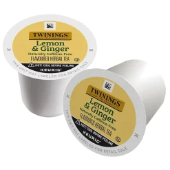 Keurig K-Cups<Twinings Lemon & Ginger Herbal Tea, Keurig® K-Cup® Pods, 24/Box (TNA89556)