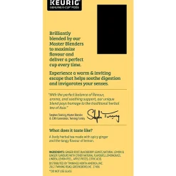 Keurig K-Cups<Twinings Lemon & Ginger Herbal Tea, Keurig® K-Cup® Pods, 24/Box (TNA89556)