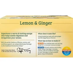 Tea<Twinings Lemon and Ginger Herbal Tea Bags, 50/Box (F14990)