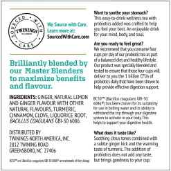 Keurig K-Cups<Twinings Probiotics+ Herbal Lemon & Ginger Tea, Keurig® K-Cup® Pods, 24/Box (F16930)