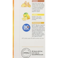 Tea<Twinings Probiotics Lemon and Ginger Herbal Tea Bags, 18/Box (F16483)