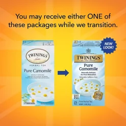 Tea<Twinings Pure Camomile Herbal Tea Bags, 25/Box (TNA85142)