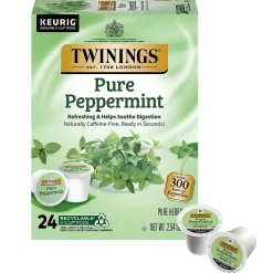 Keurig K-Cups<Twinings Pure Peppermint Herbal Tea, Keurig® K-Cup® Pods, 24/Box (TNA85813)