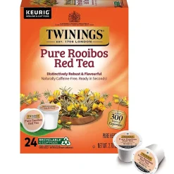 Keurig K-Cups<Twinings Pure Rooibos Red Herbal Tea, Keurig® K-Cup® Pods, 24/Box (TNA85791)