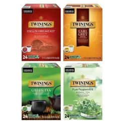Keurig K-Cups<Twinings Variety Pack Assorted Teas, Keurig® K-Cup® Pods, 96/Carton (TNA54192)