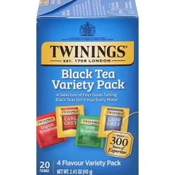 Tea<Twinings Variety Pack Black Tea Bags, 20/Box (F05320)