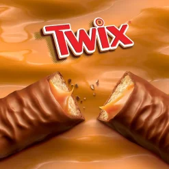 Chocolate<Twix Caramel Sharing Size Chocolate Cookie Bar Candy, 3.02 oz Bar, 24/Box (MMM35387)