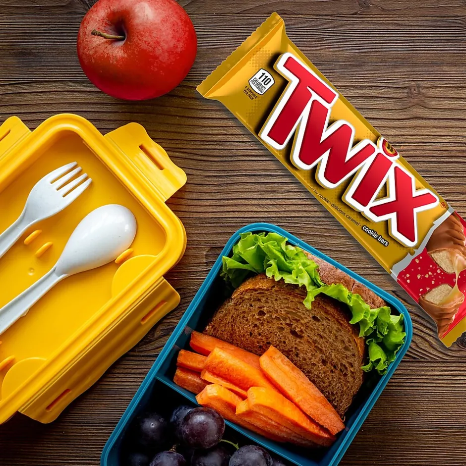 Chocolate<Twix Caramel Sharing Size Chocolate Cookie Bar Candy, 3.02 oz Bar, 24/Box (MMM35387)