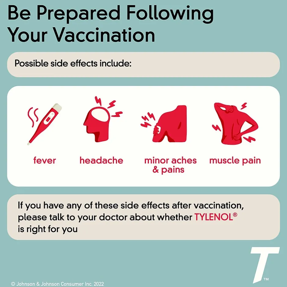 Tylenol Extra Strength Caplets, Fever Reducer and Pain Reliever, 500 mg, 50 Count, 2/Pack (487348)