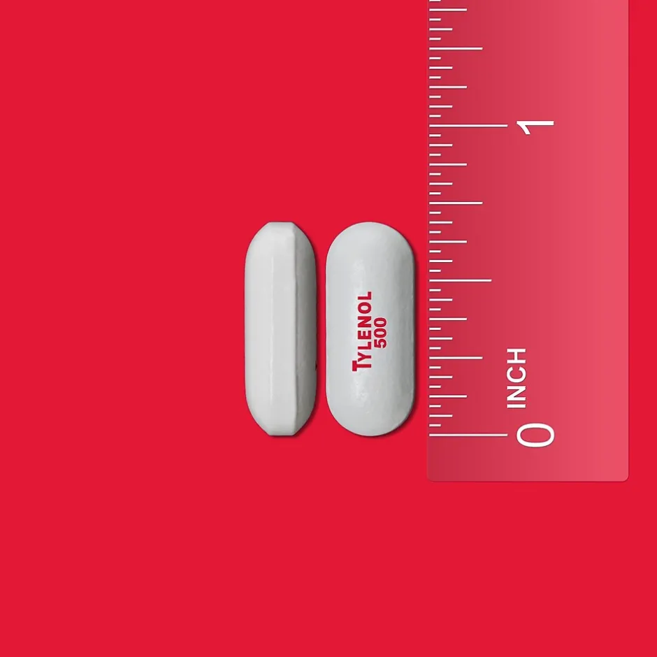 Tylenol Extra Strength Caplets, Fever Reducer and Pain Reliever, 500 mg, 50 Count, 2/Pack (487348)
