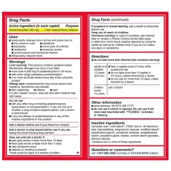 Tylenol Extra Strength Caplets, Fever Reducer and Pain Reliever, 500 mg, 100 Count (931218)