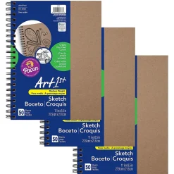 uCreate Create Your Own Cover Sketch Diary, 11" x 8.5", Natural, 50 Sheets, Pack of 3 (PAC4777-3) Best
