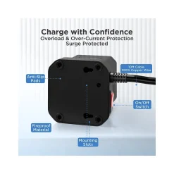 Surge Protectors & Power Strips<Uncaged Ergonomics Cube 4-Outlet 4-USB Port Surge Protector, 10', Black (WC-10-b)