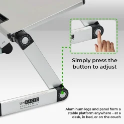 Uncaged Ergonomics WorkEZ Ergonomic Laptop Cooling Stand, Light Silver (WELS)