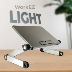 Uncaged Ergonomics WorkEZ Ergonomic Laptop Cooling Stand, Light Silver (WELS)