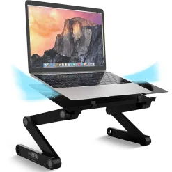 WORKEZ Uncaged Ergonomics Best 16.5" x 11" Aluminum Laptop Stand, Black (WEBLS-b)