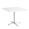™ 36" Square White Seated Height Table Silver Base Conference Room Tables