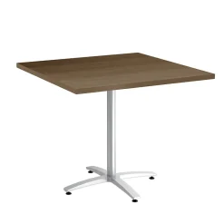 Online ™ Multipurpose 36" Square Pinnacle Laminate Seated Height Silver Base Table (54832) Conference Room Tables