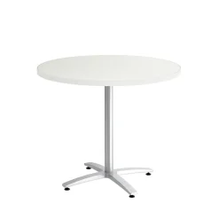 Clearance ™ Multipurpose 36" Round Silver Mesh Laminate Seated Height Silver Base Table (54785) Conference Room Tables