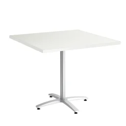 Best ™ Multipurpose 36" Square Silver Mesh Laminate Seated Height Silver Base Table (54824) Conference Room Tables