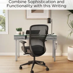 Clearance ™ Prestige 47"W Glass Computer and Writing Desk, Gray (UN56948) Office Desks