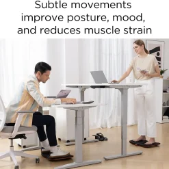 New ™ 55"W Electric Rectangular Adjustable Standing Desk with Micro Movements, White (UN62092) Standing Desks