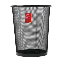 Universal , Steel Mesh Trash Can with no Lid, Black, 4.5 gal. (UNV20008)