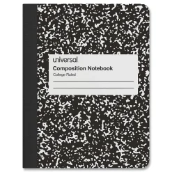 Universal Composition Book, College Rule, 7 1/2 X 9 3/4, White, 100 Sheets, 6/pack Clearance