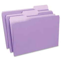 Universal File Folder, 3 Tab, Legal Size, Bright Violet, 100/Box (UNV10525)