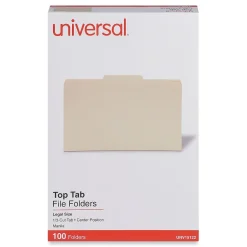 Universal File Folder, Legal Size, Manila, 100/Box (UNV15122) Online