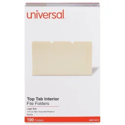 Universal File Folder, Legal Size, Manila, 100/Box (UNV15213) Discount