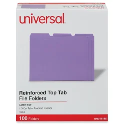 Universal File Folder, Letter Size, Violet, 100/Box (UNV16165) Sale