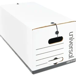 Universal Medium Duty Corrugated File Box String and Button, Letter Size, White, 12/Carton (UNV75120) New