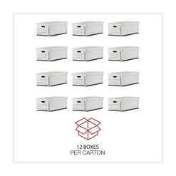 Universal Medium Duty Corrugated File Box with Lift Off Lid, Legal Size, White, 12/Carton (UNV95221) Online