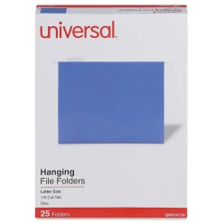 Universal Recycled Hanging File Folder, Letter Size, Blue, 25/Box (UNV14116) Discount