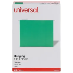 Universal Recycled Hanging File Folder, Letter Size, Bright Green, 25/Box (UNV14117) Hot