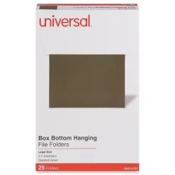 Universal Reinforced Recycled Hanging File Folder, Legal Size, Green, 25/Box (UNV14152) Best