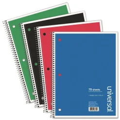 Universal 1-Subject Notebooks, 8" x 10.5", College Ruled, 70 Sheets, Assorted Colors, 4/Pack (UNV66614) Sale