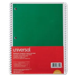 Universal 1-Subject Notebooks, 8" x 10.5", College Ruled, 70 Sheets, Assorted Colors, 4/Pack (UNV66614) Sale