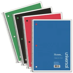 Universal 1-Subject Notebooks, 8" x 10.5", Law, 70 Sheets, Assorted Colors, 4/Pack (UNV66624) Outlet